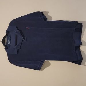 Ralph Lauren blue terry cloth short sleeve shirt polo shirt red blue label RARE